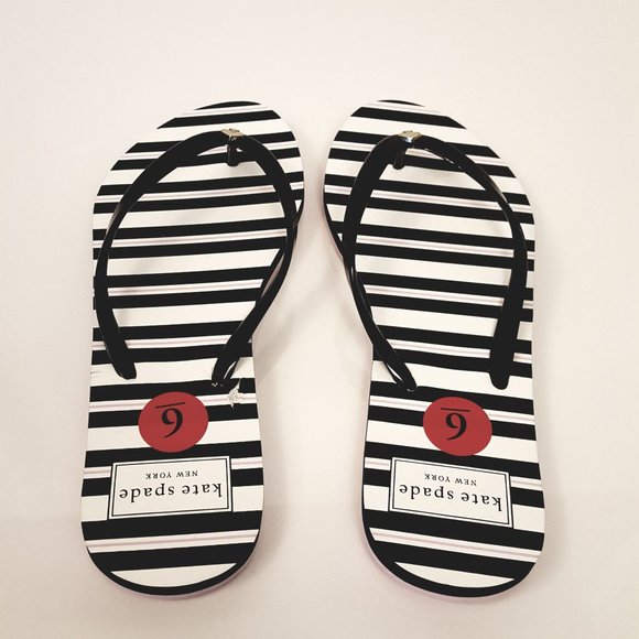 Kate Spade Nassau Striped Flip Flops Size 6 - Picture 5 of 10